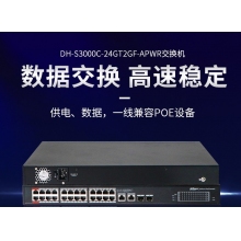 dahua大华全千兆交换机 24口poe供电交换器DH-S3000C-24GT2GT2GF-APWR